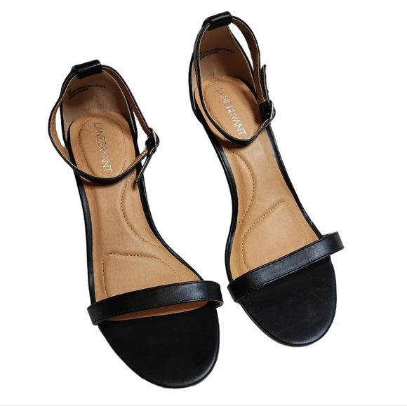 Lane Bryant 9W Black Ankle Strap Heels Sandals Size 9 Wide Width - Picture 5 of 16